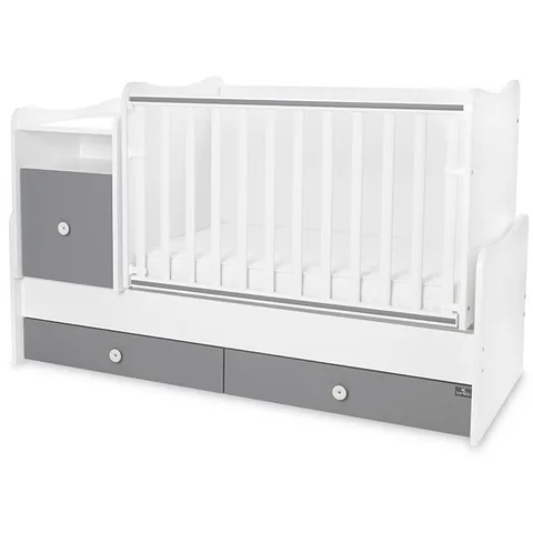 Pat Copii Lorelli Trend Plus Multifunctional Transformabil Trio White Stone Gri