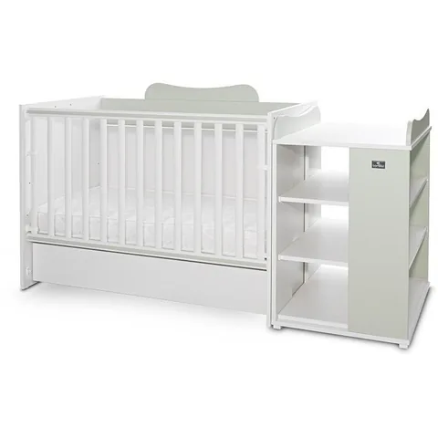 Pat Copii Lorelli Modular Multifunctional 5 Configurari 190x72cm Multi White Milky Green