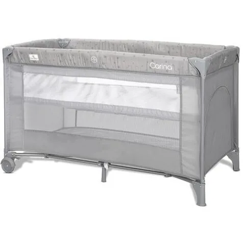 Pat Copii Lorelli Carina 2 Nivele Pliabil Fermoar Lateral Roti Frana Grey Stars