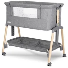 Pat Copii Lorelli Millie Co-Sleeper 9kg Inaltime Reglabila Antireflux Saltea Inclusa Gri
