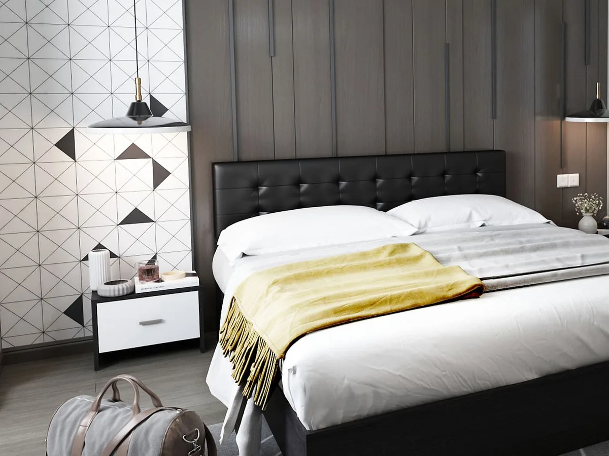 Pat Matrimonial Mobila Laguna Mario Tapitat Wenge 160x200 - imagine 2