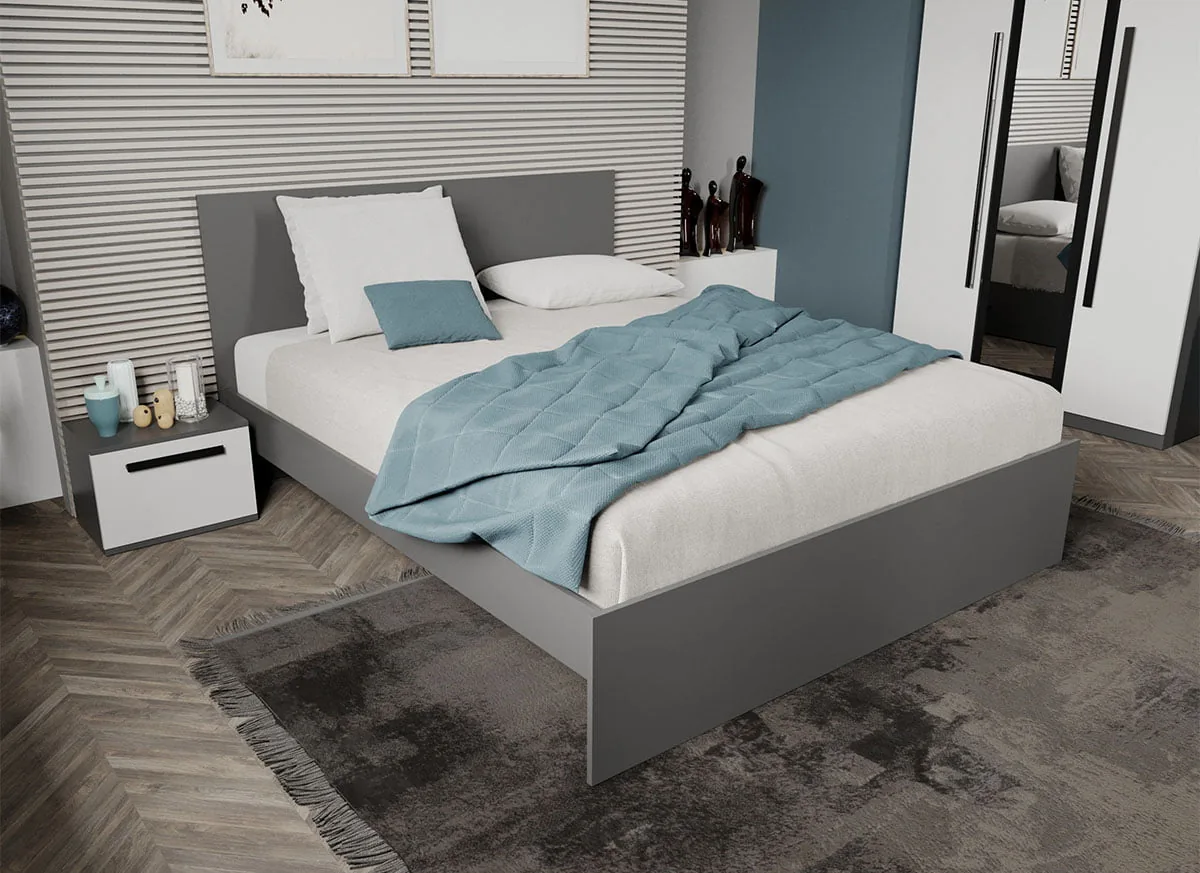 Pat Mobidea Gri 160x200 Fara Sertare