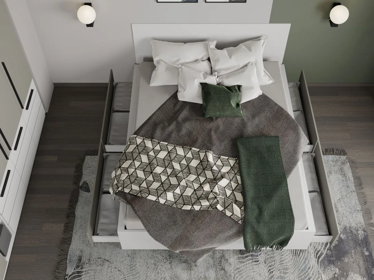Pat Mobila Laguna 140x200 Alb + Casmir Fara Lada - imagine 3