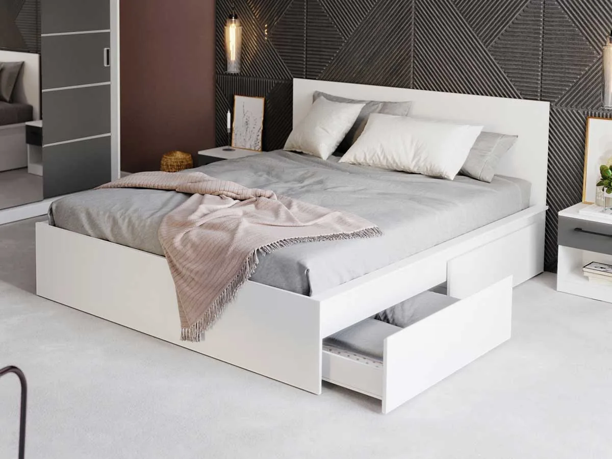 Pat Mobila Laguna Alb 160x200 Fara Lada