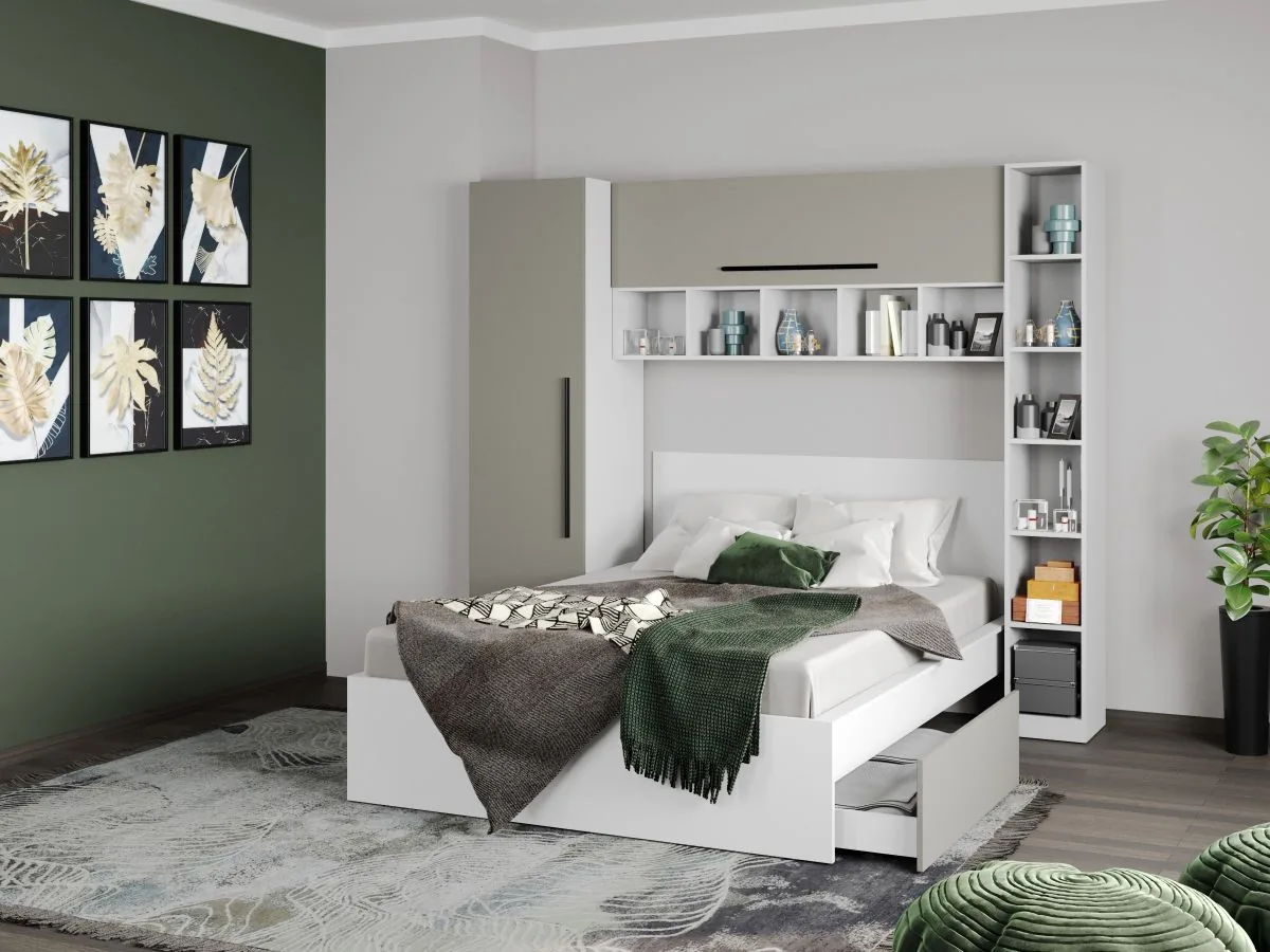 Pat Mobila Laguna Alb Casmir 160x200 Fara Lada - imagine 6