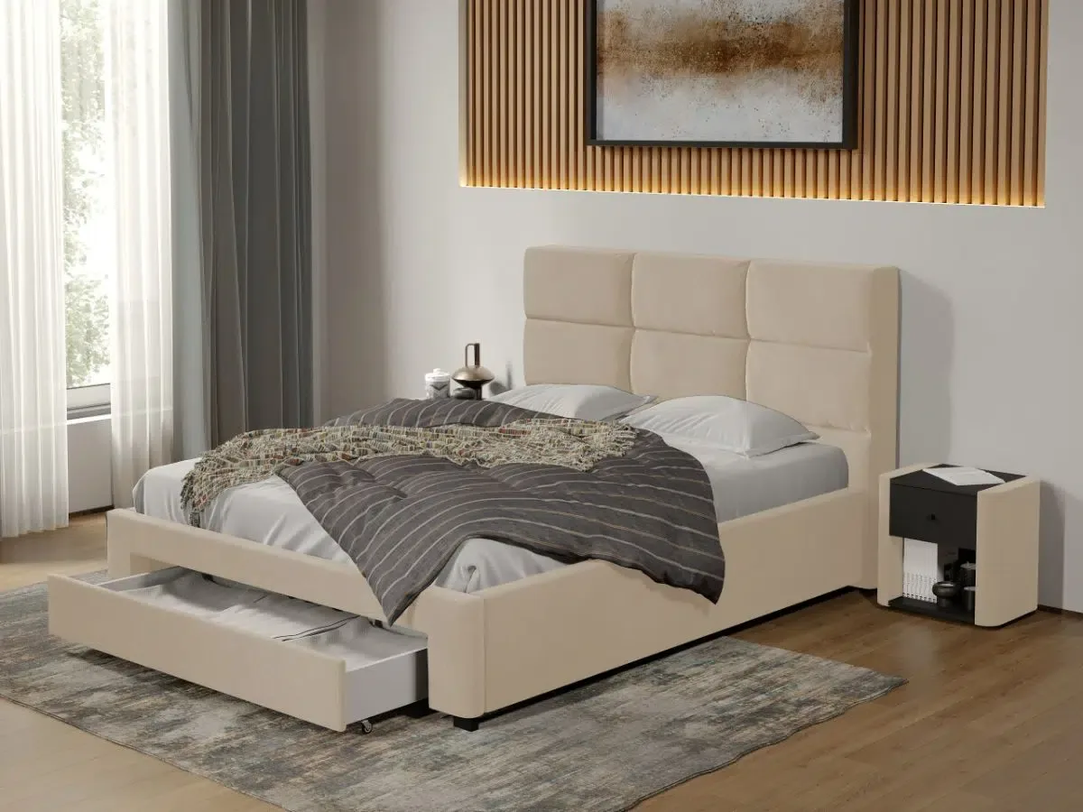 Pat Tapitat Cico Falcone 102 Cu Sertar 170x114 Bej