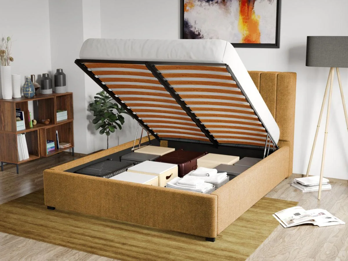 Pat Tapitat Laguna Adam Eden 11 Somiera Rabatabila Lada Depozitare Galben 160x200