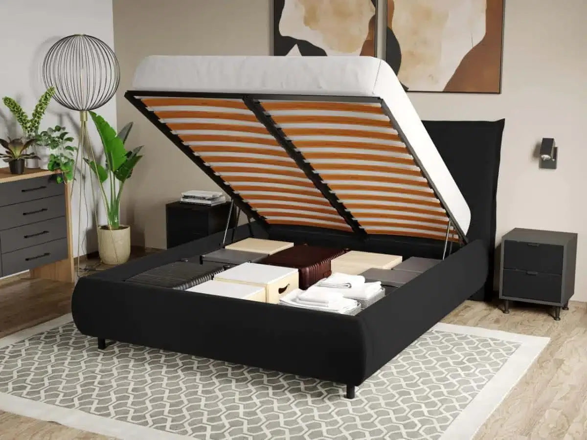 Pat Tapitat Mobila Laguna Axel 180x200 Negru Velluto 20