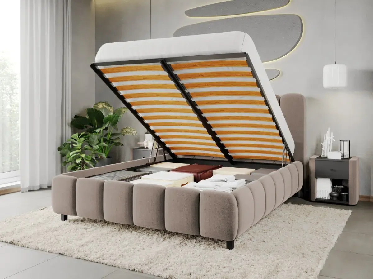 Pat Tapitat Mobila Laguna Bari 180x200 Cappuccino Velluto 29