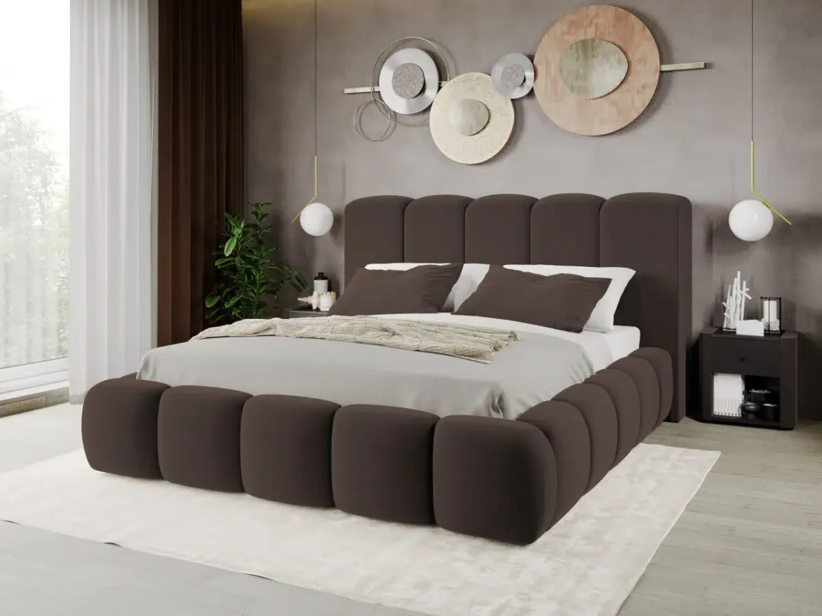 Pat Tapitat Mobila Laguna Noel tip bubble 160x200 Velluto 6 Maro