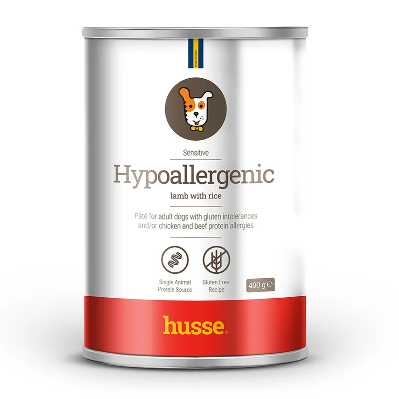 Pate pentru Câini Husse Hypoallergenic Miel și Orez Adulți fără Gluten