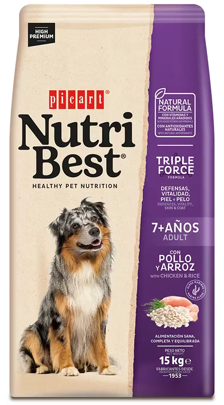 Hrana Uscata pentru Caini Nutribest Adult Dog 7+ Pui si Orez 15kg
