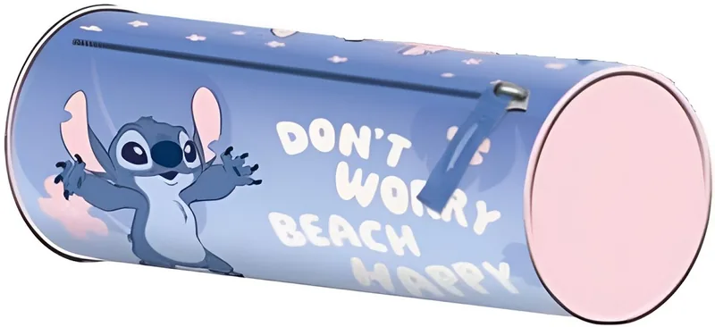 Penar Cilindric St. Majewski Stitch Don't Worry! Beach Happy! cu Fermoar