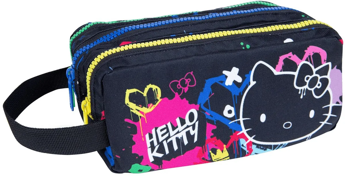Penar Cool Pack Primus Hello Kitty Neon Black 3 Fermoare cu Maner
