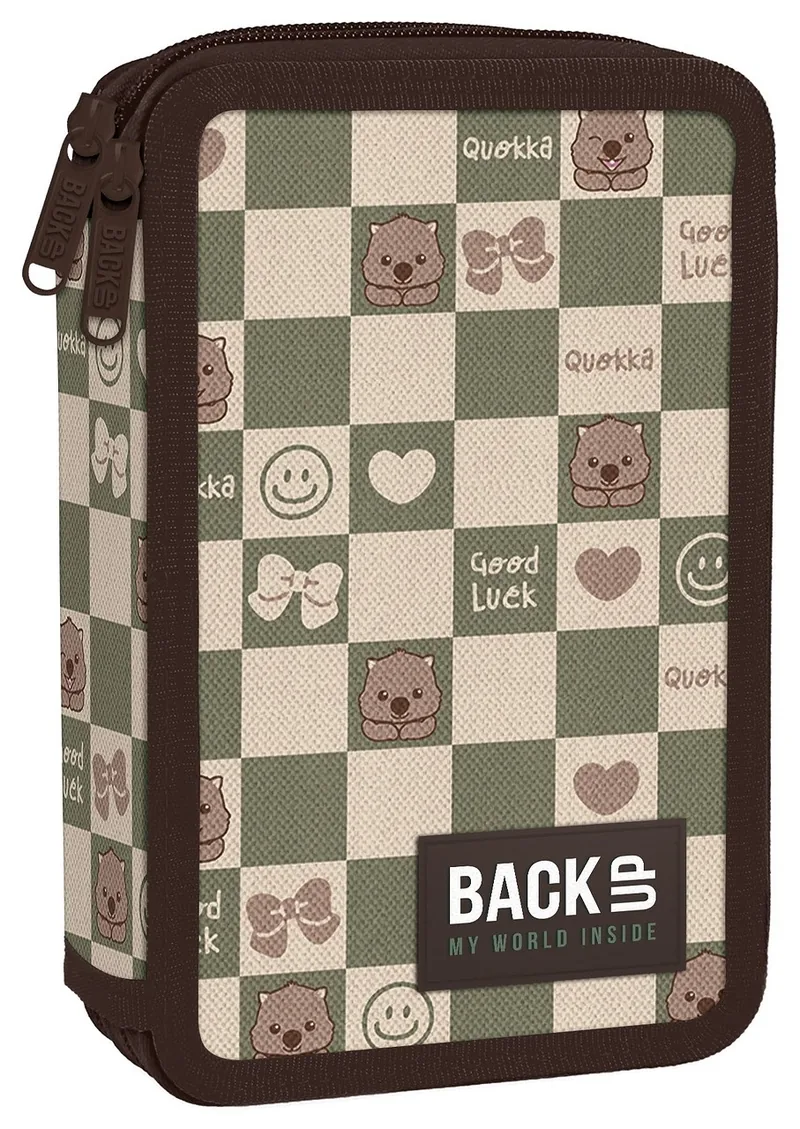 Penar cu Rechizite BackUp Cute Checkered Fete 2 Fermoare