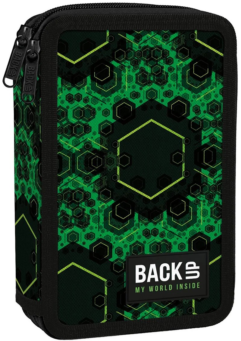 Penar cu Rechizite BackUp DW cu 2 Fermoare Green Molecules