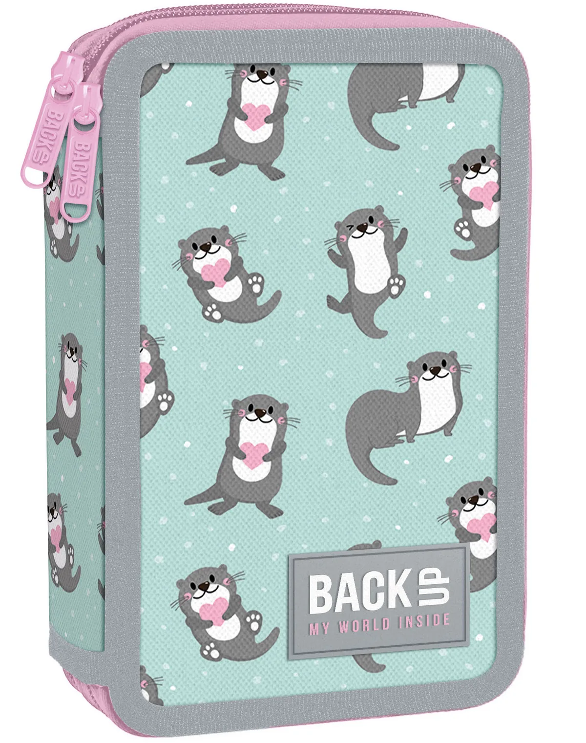 Penar cu Rechizite BackUp DW Otters In Love cu 2 Fermoare
