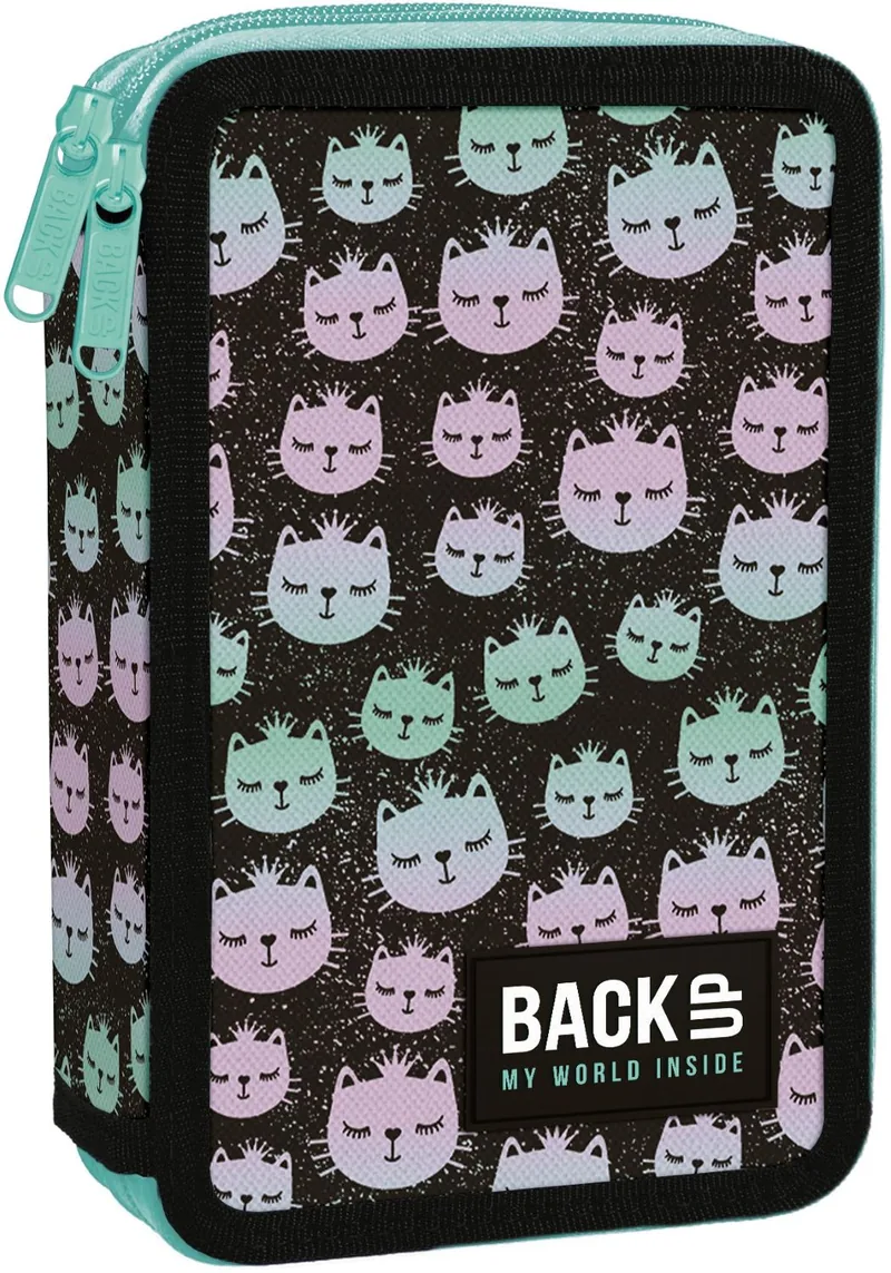 Penar cu Rechizite BackUp DW Rainbow Cat 2 Fermoare