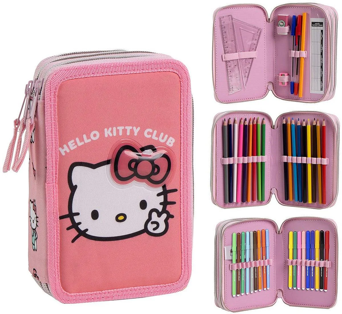 Penar cu Rechizite Cerda Hello Kitty 3 Fermoare