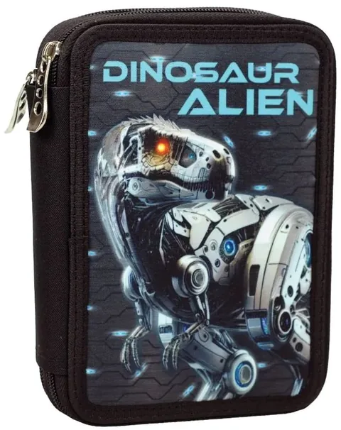 Penar cu Rechizite GIM Dinosaur Alien 2 Fermoare
