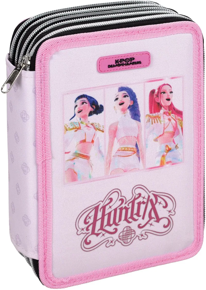 Penar cu Rechizite GIM K-Pop Demon Hunters Huntrix Pink 3 Fermoare