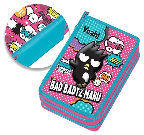 Penar cu Rechizite Graffiti Bad Badtz Maru 2 Fermoare