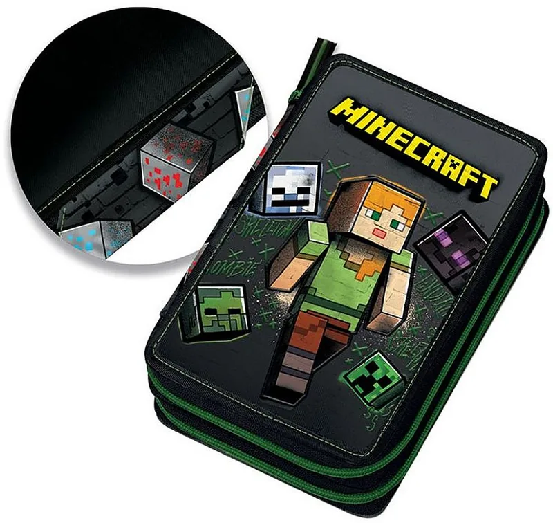 Penar cu Rechizite Graffiti Minecraft Street 2 Fermoare
