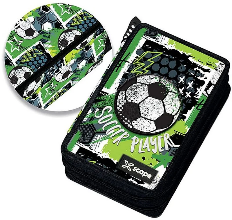 Penar cu Rechizite Graffiti Xscape Football Soccer 2 Fermoare