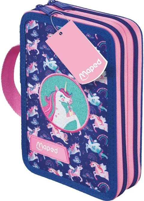 Penar cu Rechizite Maped Unicorn 2 Fermoare 38 Piese