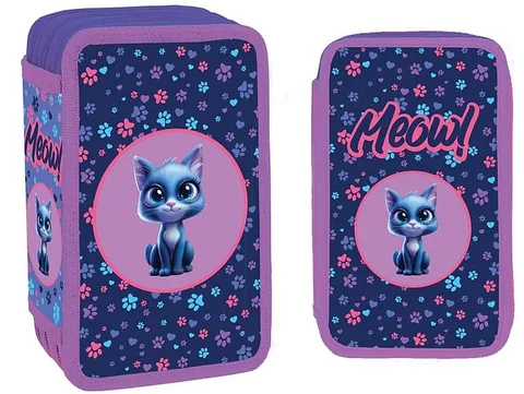 Penar cu Rechizite S. Cool Meow 3 Fermoare 38 Piese