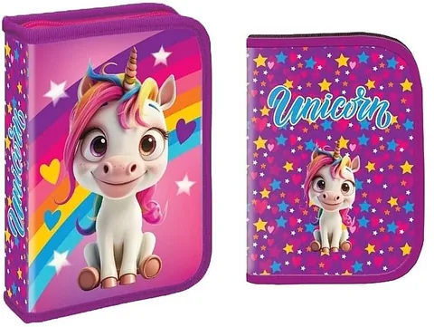 Penar cu Rechizite S. Cool Rainbow Unicorn 1 Fermoar 32 Piese