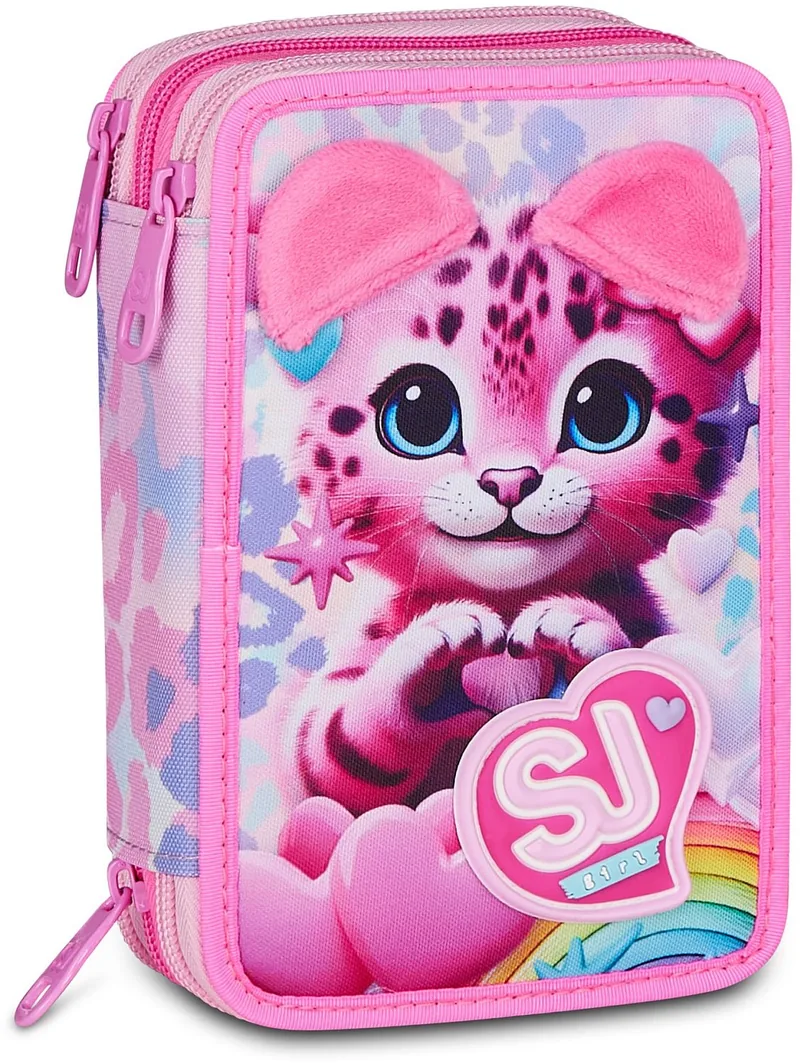 Penar cu Rechizite Seven SJ Gang Heart Buddy Girl 3 Fermoare