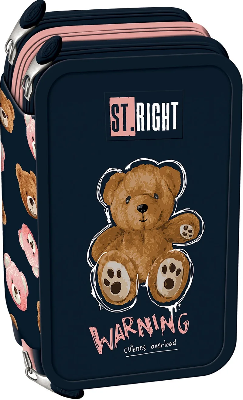 Penar cu Rechizite St. Right Teddy Bear 3 Fermoare
