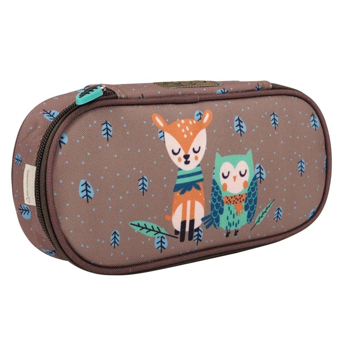 Penar cu Un Compartiment Perletti Kool Kids Bufniță și Cerb 5x22x10cm