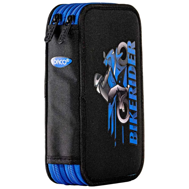 Penar Daco Motociclist 2 Fermoare 19.5x13x5cm Negru Albastru