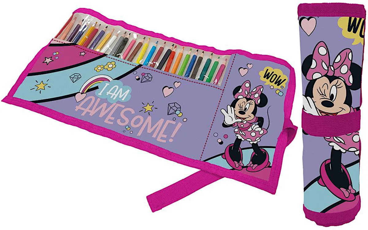 Penar Disney Minnie Mouse Rulabil 24 Creioane Colorate