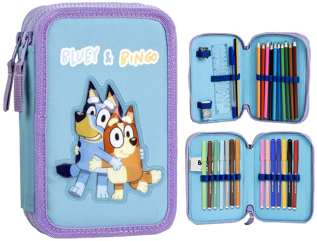 Penar Echipat Cerda Bluey Friends 2 Compartimente cu Fermoar