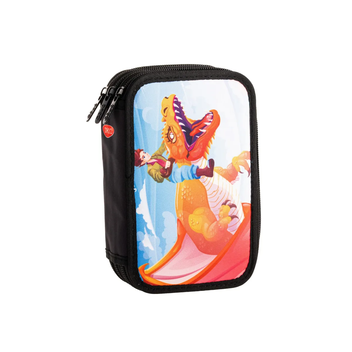 Penar Echipat Daco Dragon 3 Fermoare 19.5x13x7cm Negru Portocaliu