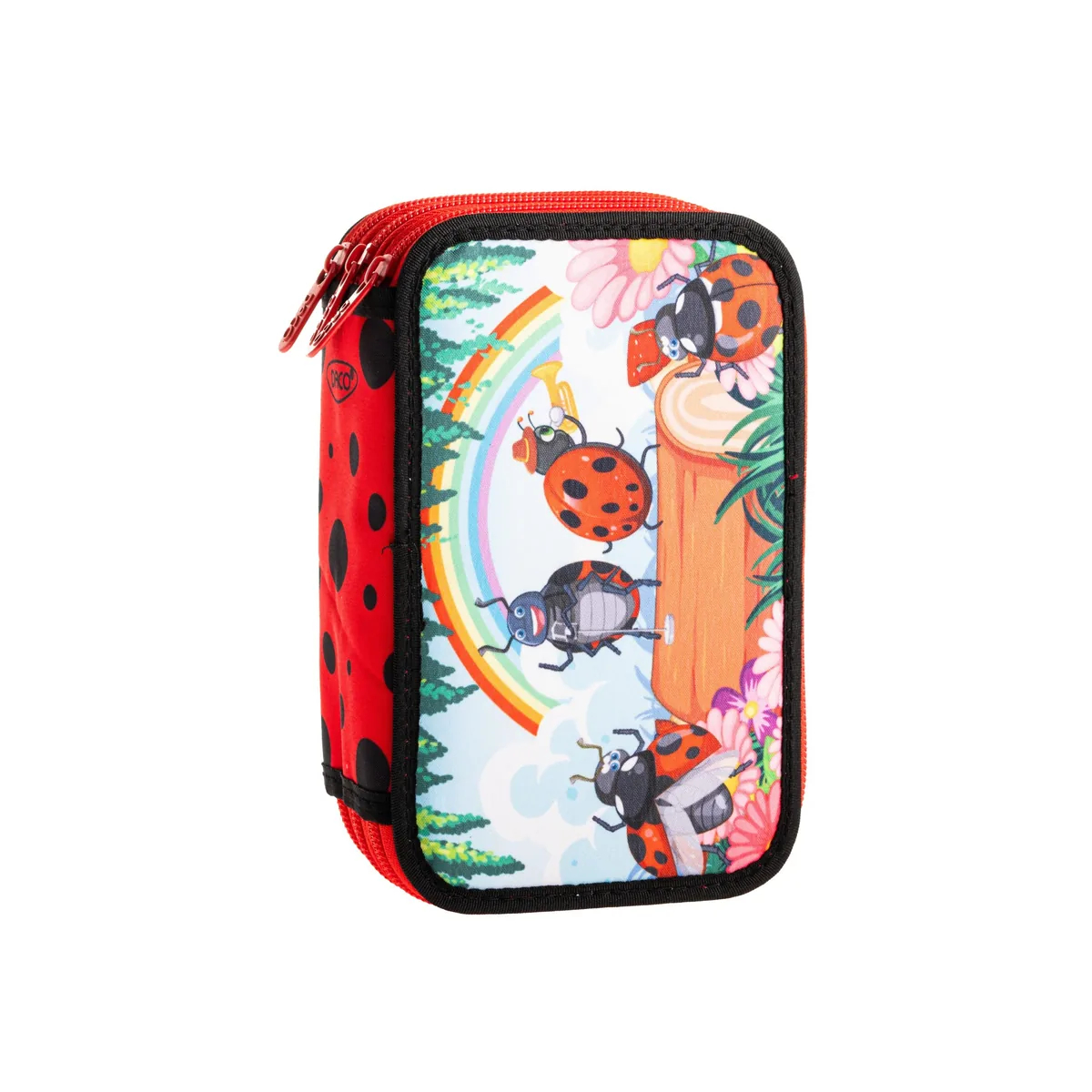 Penar Echipat Daco Ladybug 3 Compartimente 65 Piese Rosu
