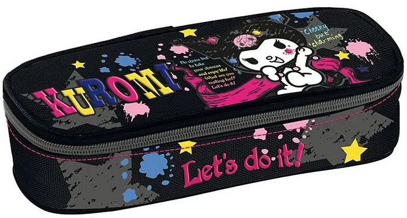 Penar Graffiti Kuromi Sketch Oval cu 1 Fermoar