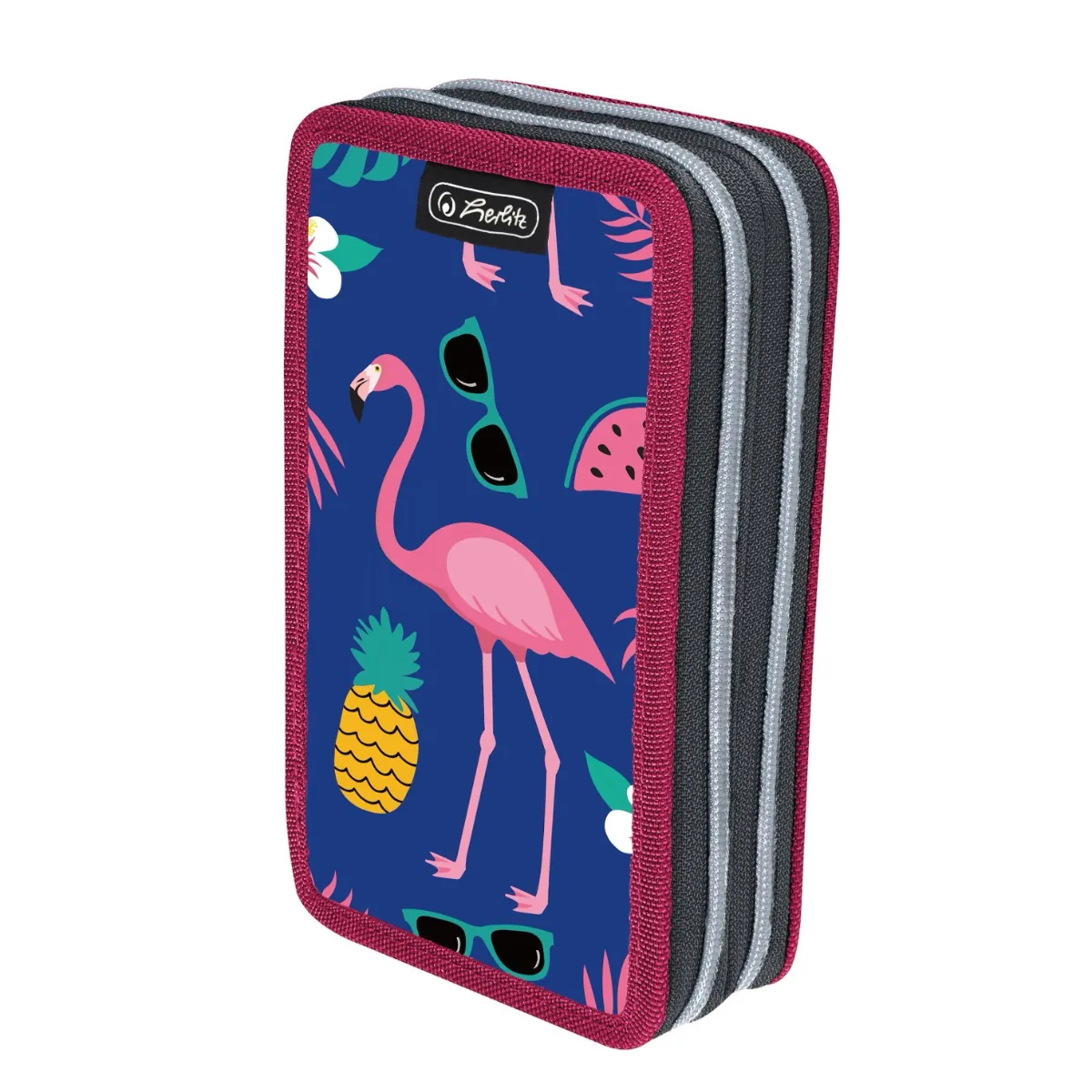 Penar Neechipat Herlitz Flamingo 2 Fermoare 20x4.5x13cm