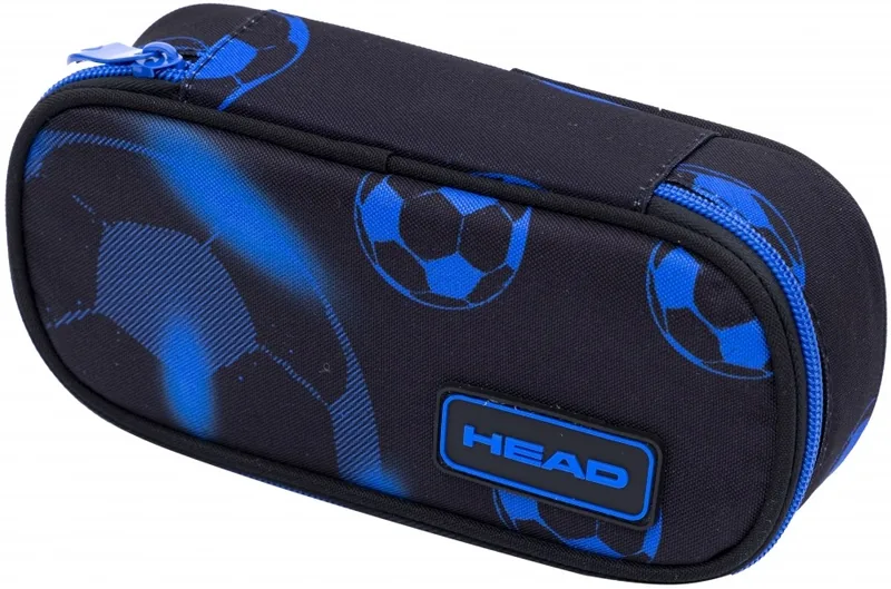 Penar Scolar Astra Head Oval Fotbal Albastru Neon 1 Fermoar