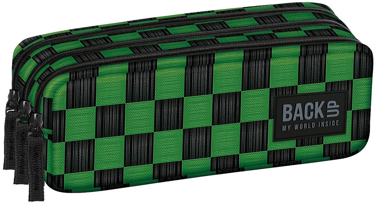 Penar Școlar BackUp 8 G Checkerboard Green 3 Fermoare