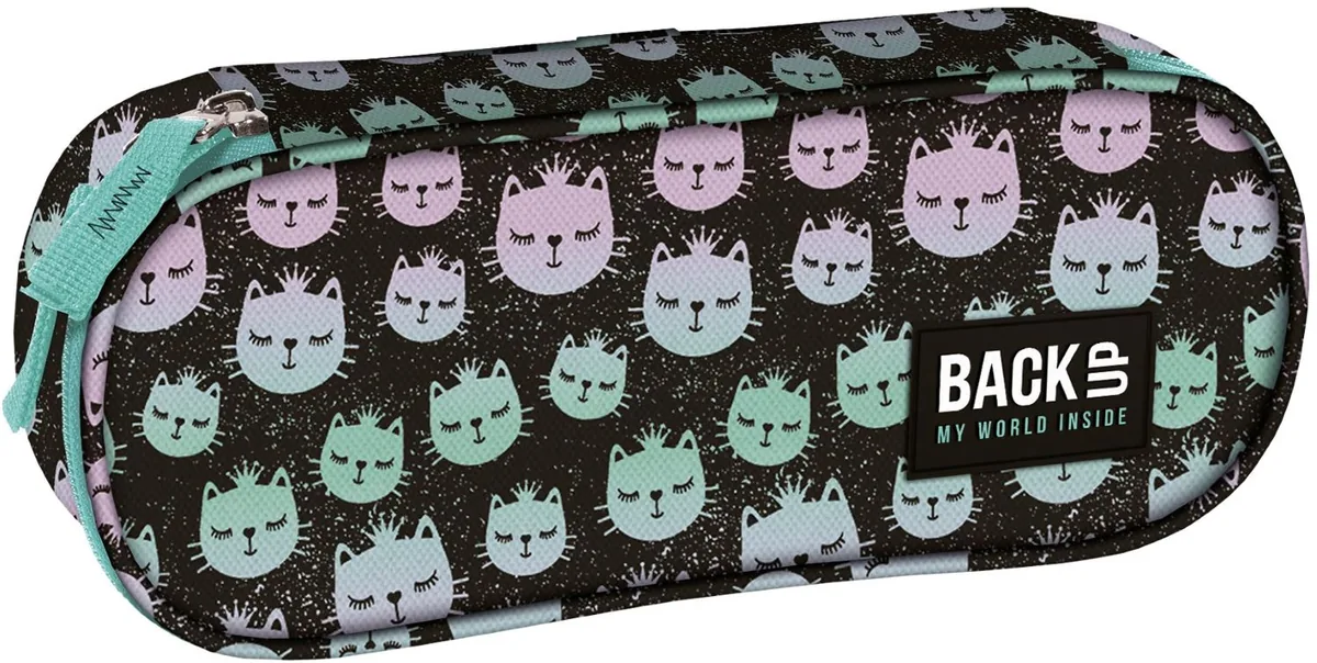 Penar Scolar BackUp A Oval Rainbow Cat 1 Fermoar