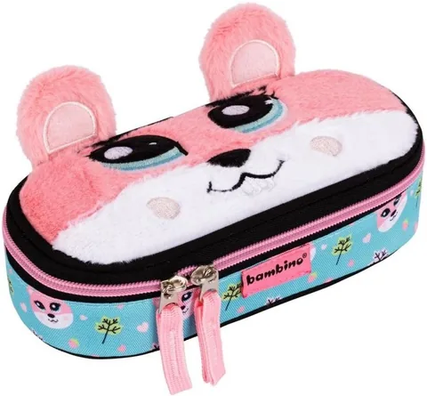 Penar Școlar Bambino Premium Squirrel Oval cu 1 Fermoar