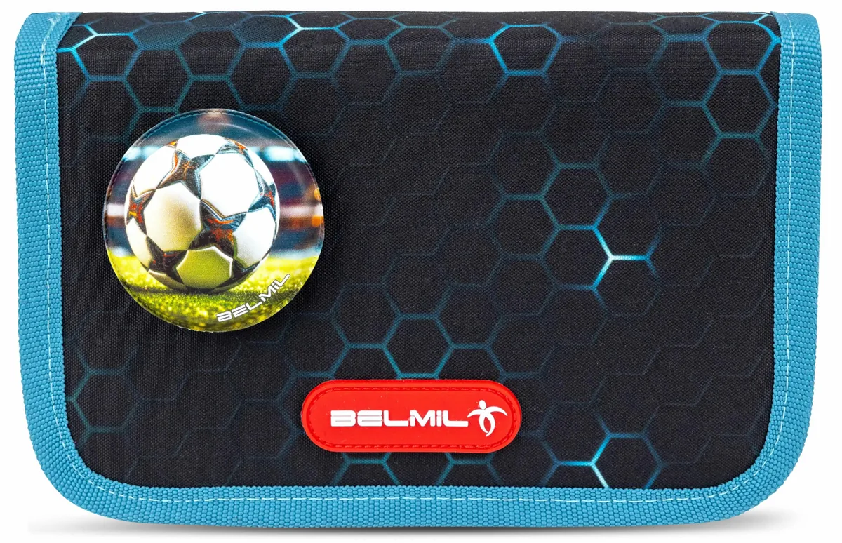 Penar Școlar Belmil Kick the Ball cu Ecuson 1 Fermoar Pliu Dublu