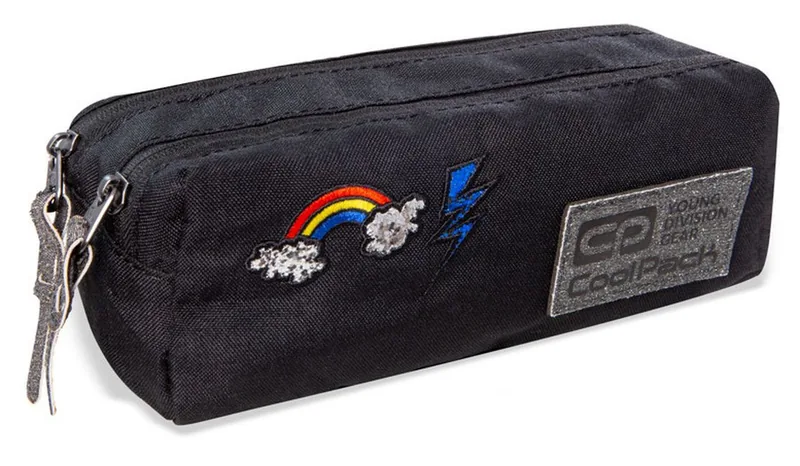 Penar Școlar Cool Pack Edge Sparkling Badges cu 2 Fermoare Negru