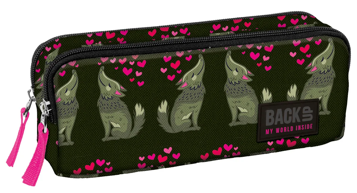 Penar Scolar Derform BackUP B52 Dreptunghiular 2 Compartimente Love Wolf
