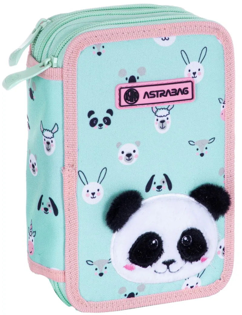 Penar Școlar Echipat Astra Panda cu 3 Fermoare