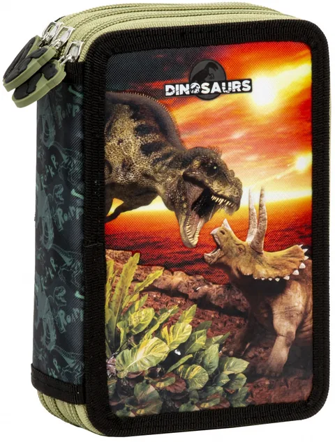 Penar Scolar Echipat Derform Dinosaur 18 Cu 3 Fermoare
